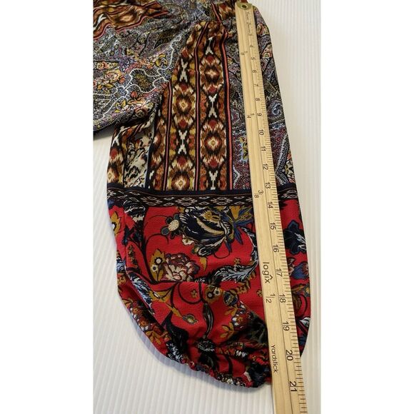 Anthropologie Fig and Flower Women's 1X Aztec Floral Print Button Top 3/4 Sleeve - Picture 5 of 11